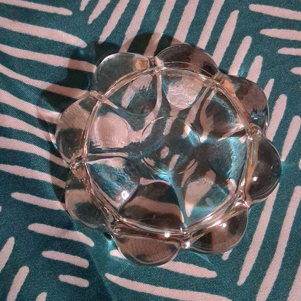 Vintage Glass Flower-Shaped Dish